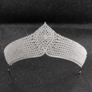 Cubic zircon wedding  bridal royal tiara diadem crown CH10230