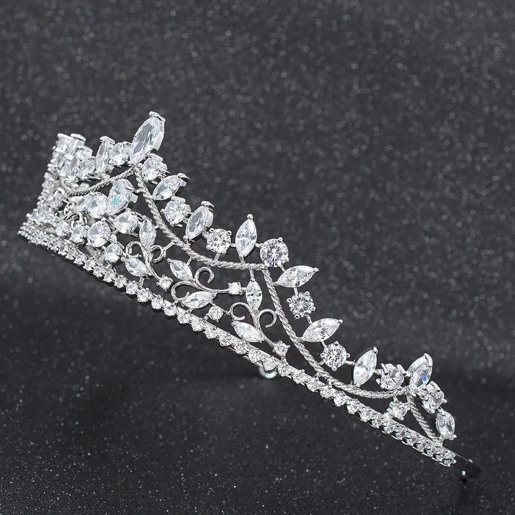 Cubic Zirconia Wedding Bridal Tiara Diadem Hair Jewelry CH10269