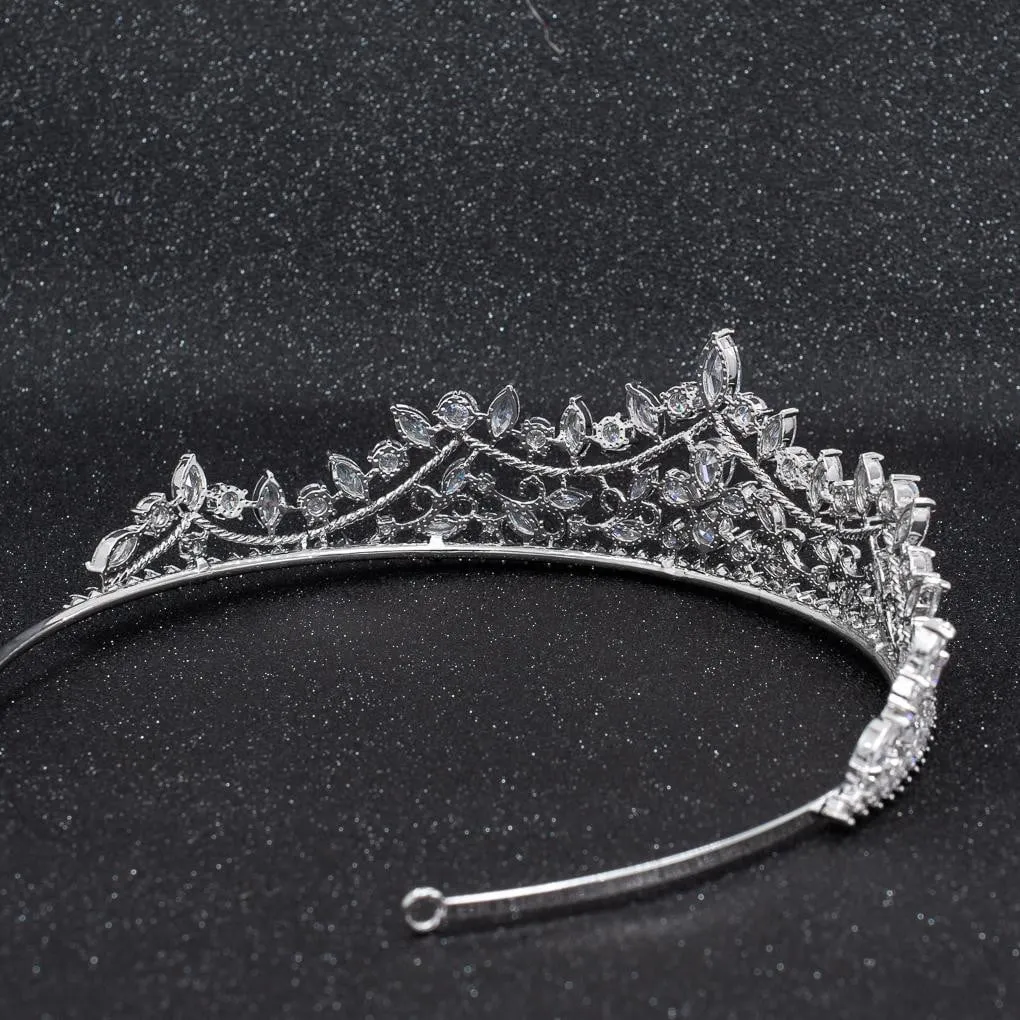 Cubic Zirconia Wedding Bridal Tiara Diadem Hair Jewelry CH10269