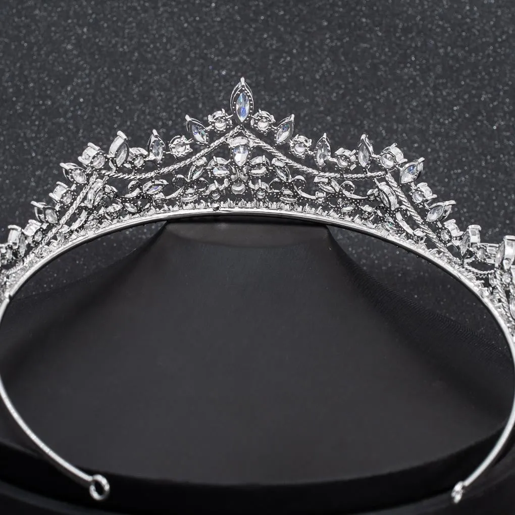 Cubic Zirconia Wedding Bridal Tiara Diadem Hair Jewelry CH10269