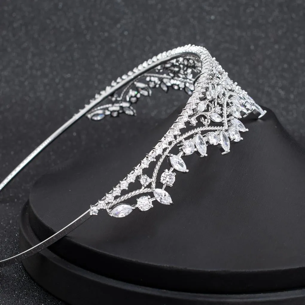 Cubic Zirconia Wedding Bridal Tiara Diadem Hair Jewelry CH10269