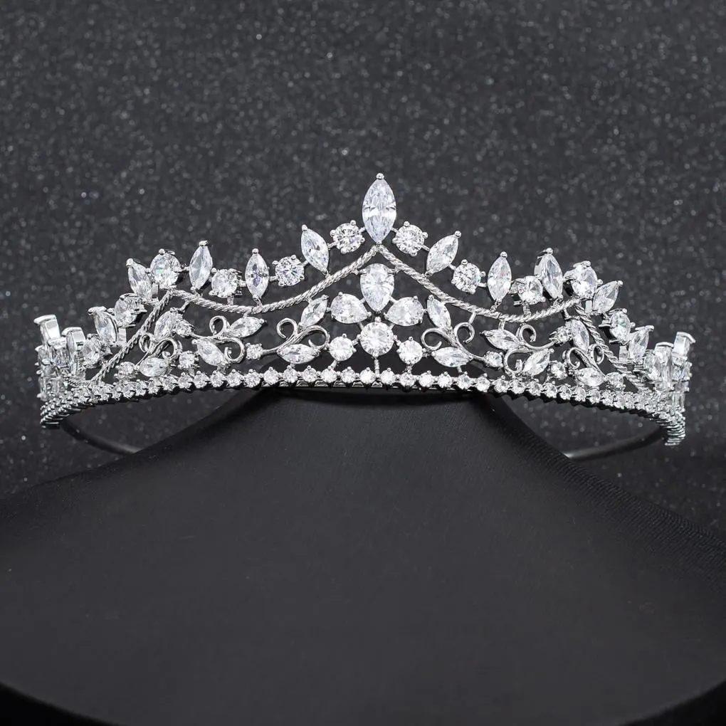 Cubic Zirconia Wedding Bridal Tiara Diadem Hair Jewelry CH10269