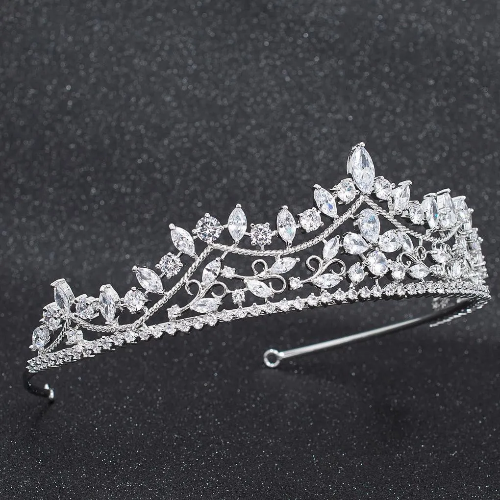 Cubic Zirconia Wedding Bridal Tiara Diadem Hair Jewelry CH10269