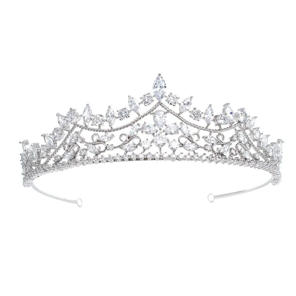 Cubic Zirconia Wedding Bridal Tiara Diadem Hair Jewelry CH10269