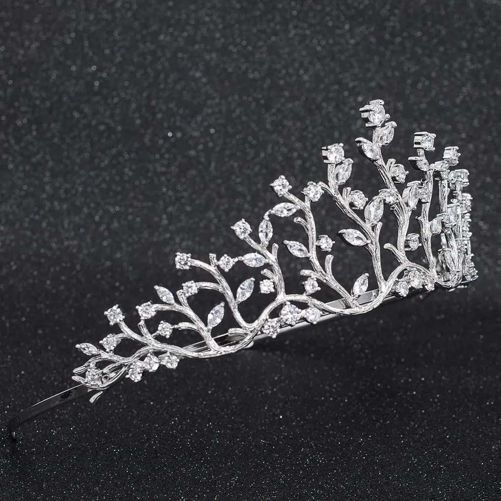 Cubic Zirconia Wedding Bridal Tiara Diadem Hair Jewelry CH10281