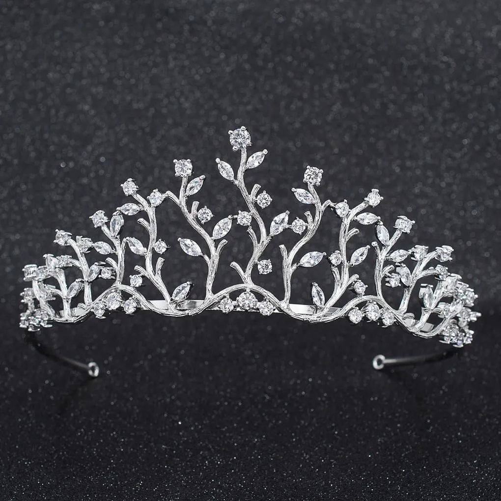 Cubic Zirconia Wedding Bridal Tiara Diadem Hair Jewelry CH10281