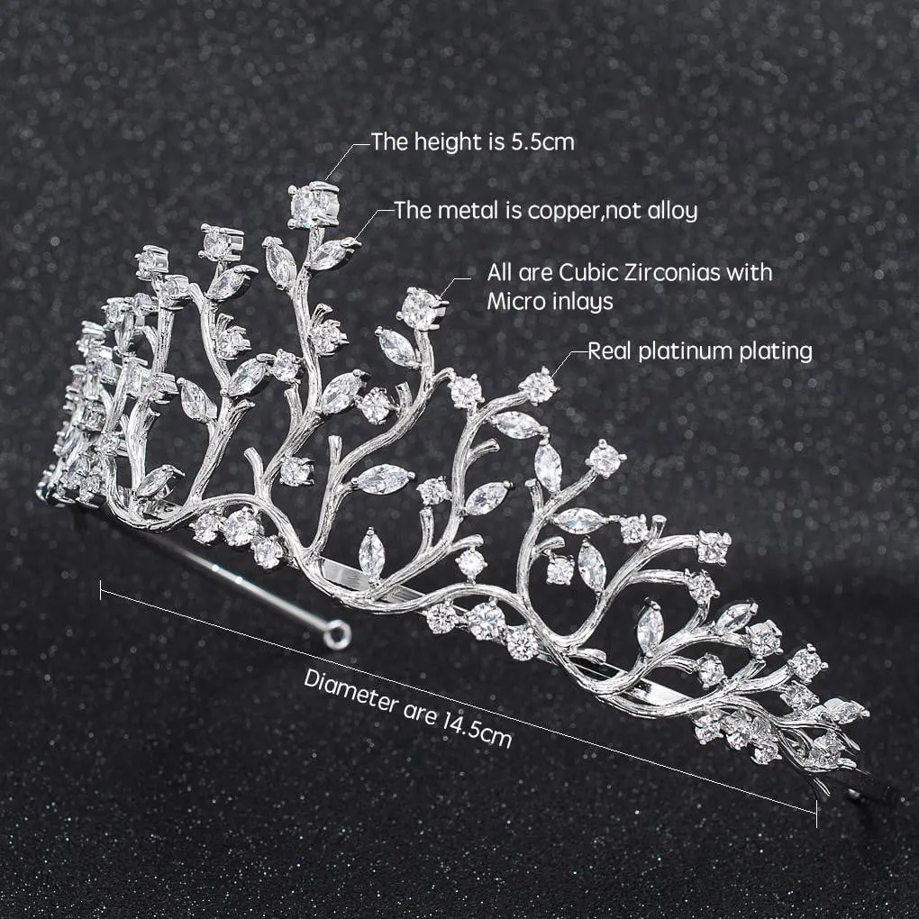 Cubic Zirconia Wedding Bridal Tiara Diadem Hair Jewelry CH10281