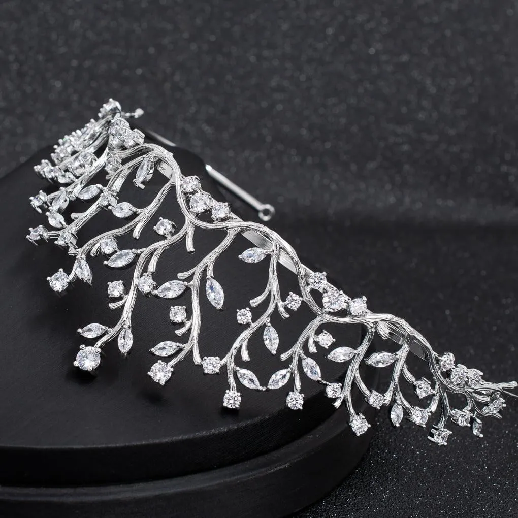 Cubic Zirconia Wedding Bridal Tiara Diadem Hair Jewelry CH10281