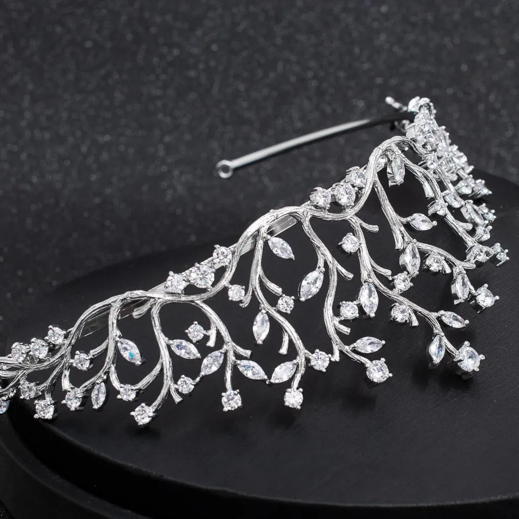 Cubic Zirconia Wedding Bridal Tiara Diadem Hair Jewelry CH10281