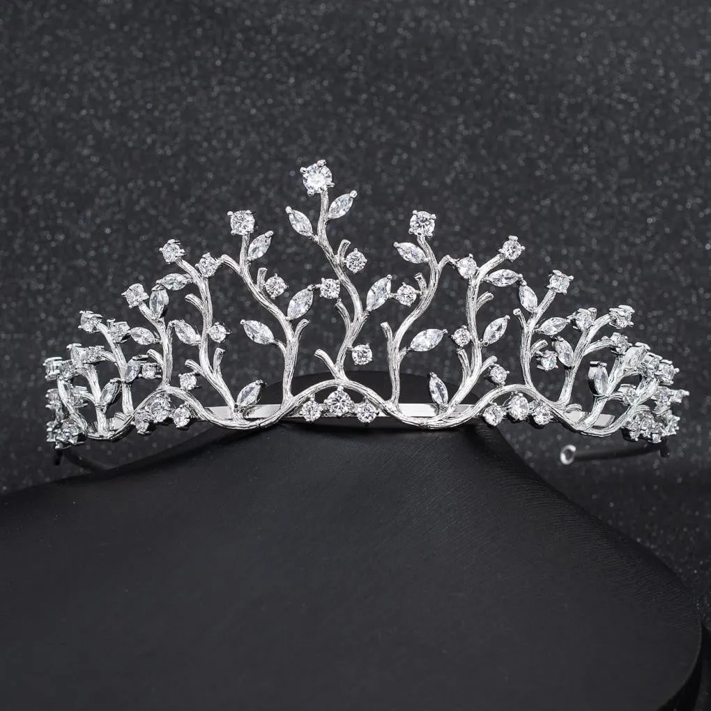 Cubic Zirconia Wedding Bridal Tiara Diadem Hair Jewelry CH10281