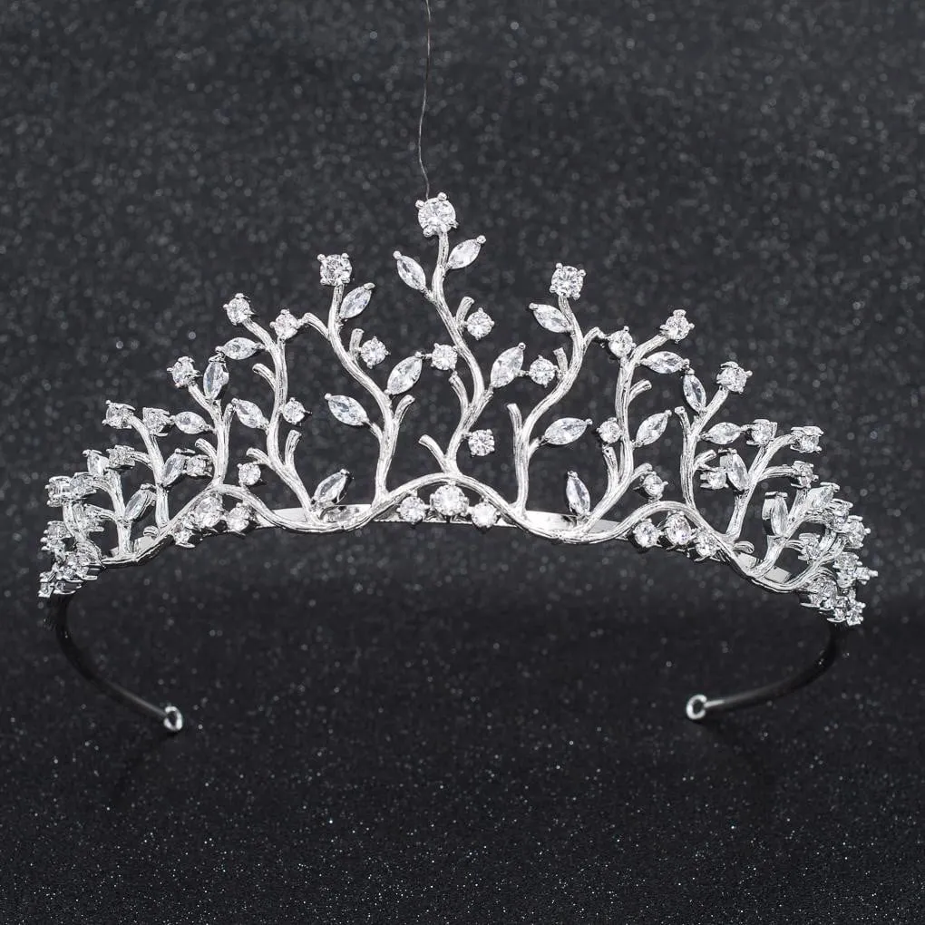 Cubic Zirconia Wedding Bridal Tiara Diadem Hair Jewelry CH10281