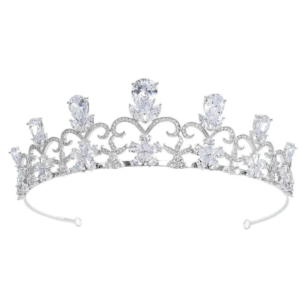 Cubic Zirconia Wedding Bridal Tiara Diadem Hair Jewelry CH10290