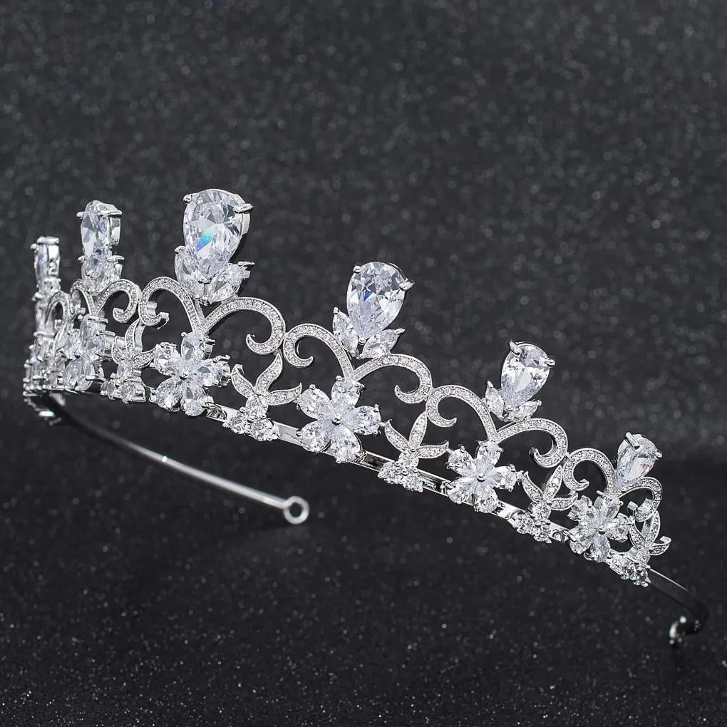 Cubic Zirconia Wedding Bridal Tiara Diadem Hair Jewelry CH10290