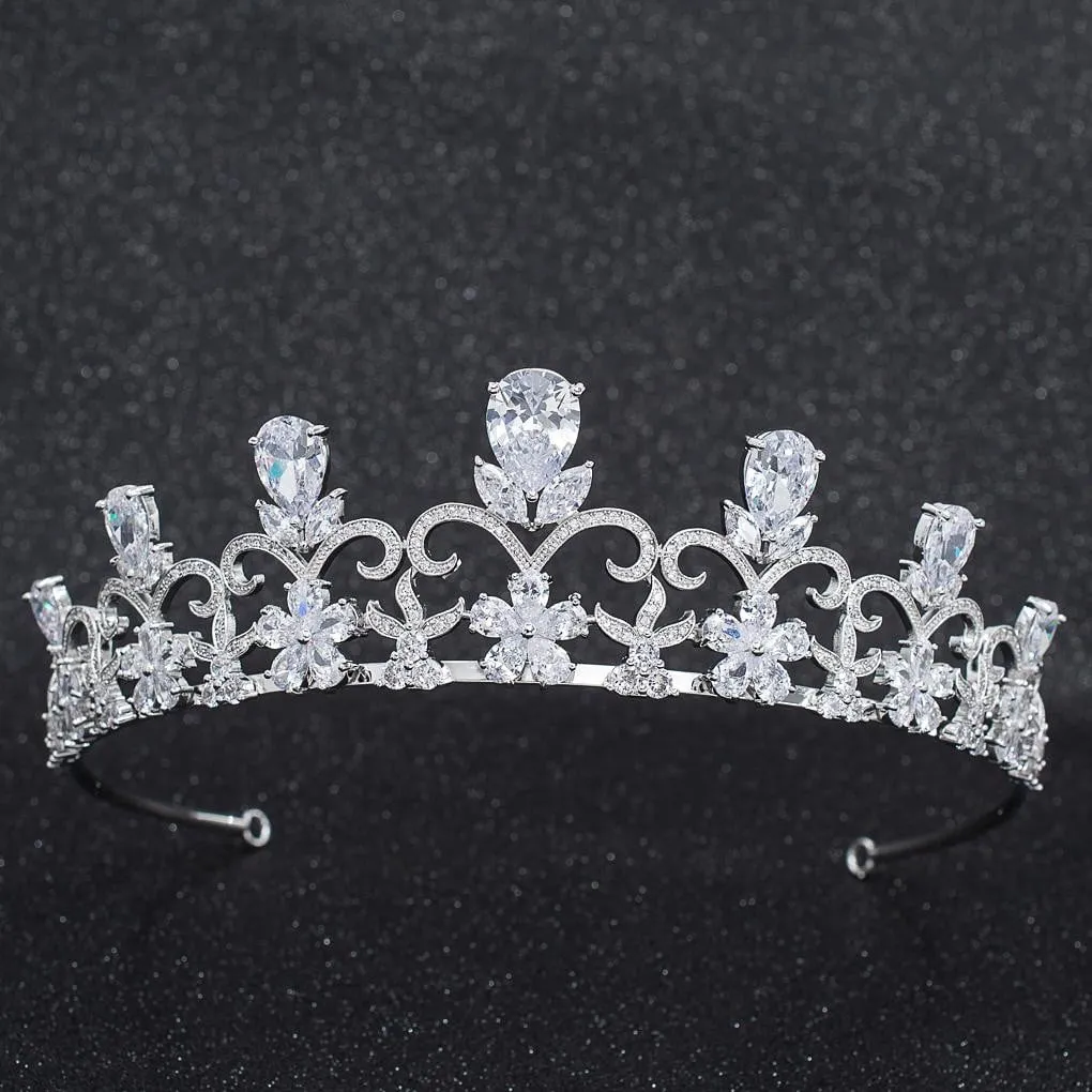 Cubic Zirconia Wedding Bridal Tiara Diadem Hair Jewelry CH10290