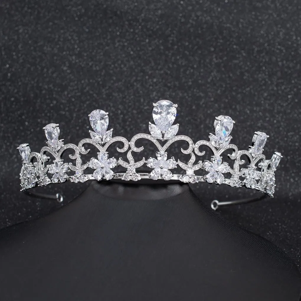 Cubic Zirconia Wedding Bridal Tiara Diadem Hair Jewelry CH10290