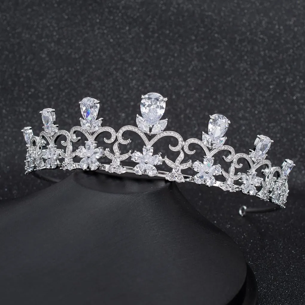 Cubic Zirconia Wedding Bridal Tiara Diadem Hair Jewelry CH10290