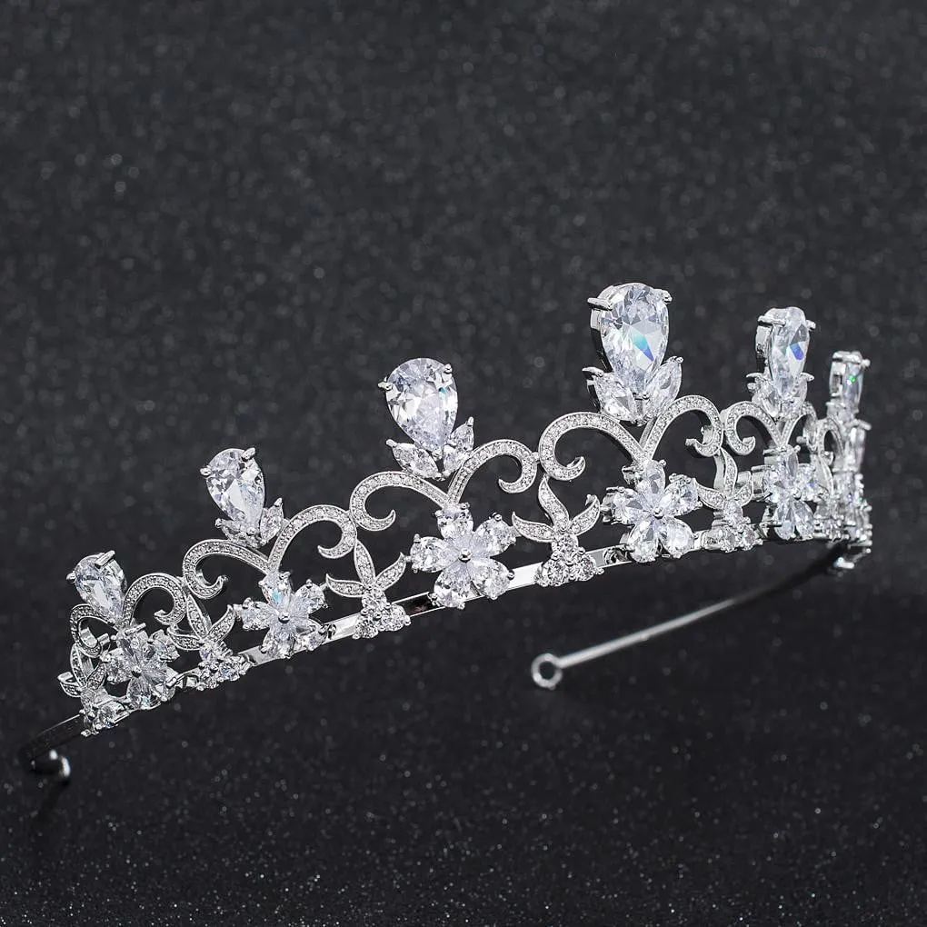 Cubic Zirconia Wedding Bridal Tiara Diadem Hair Jewelry CH10290