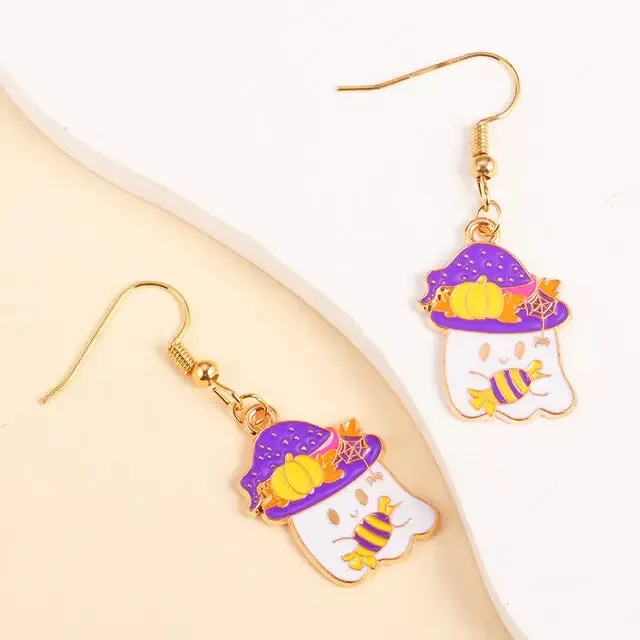 Cute Enamel Halloween Dangle Earrings