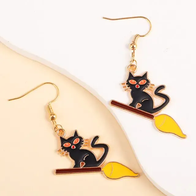 Cute Enamel Halloween Dangle Earrings