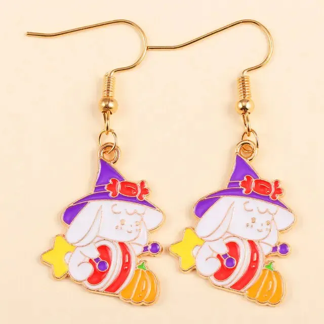 Cute Enamel Halloween Dangle Earrings