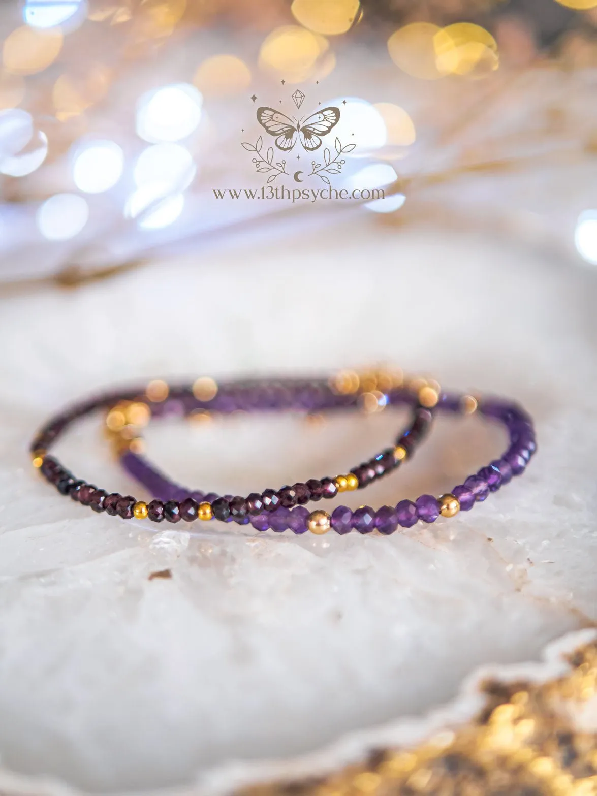 Dainty faceted Amethyst gemstone bracelet