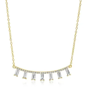 Diamond Baguette Bar Necklace