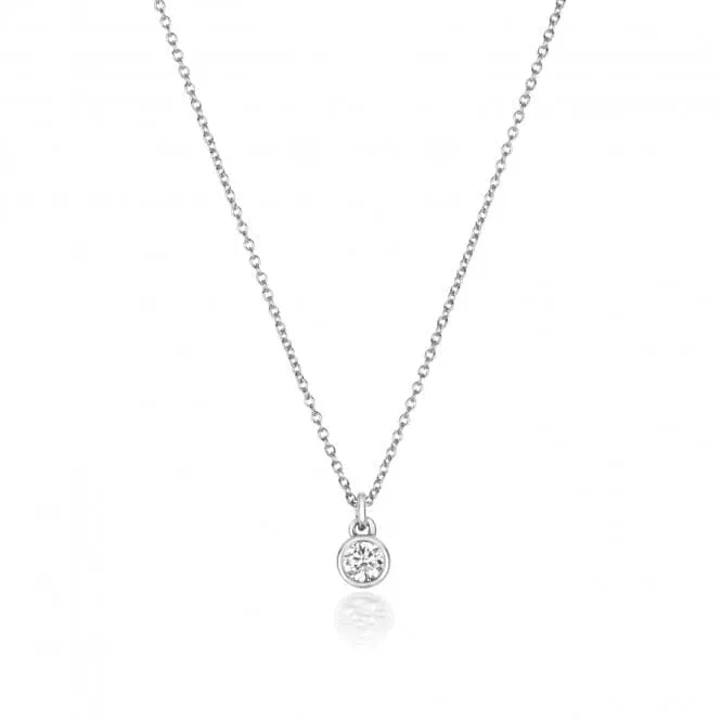 Diamond Jewellery 18CT White Gold Diamond Rubover Necklace NDQ153W