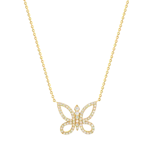 Diamond Pave Butterfly Necklace