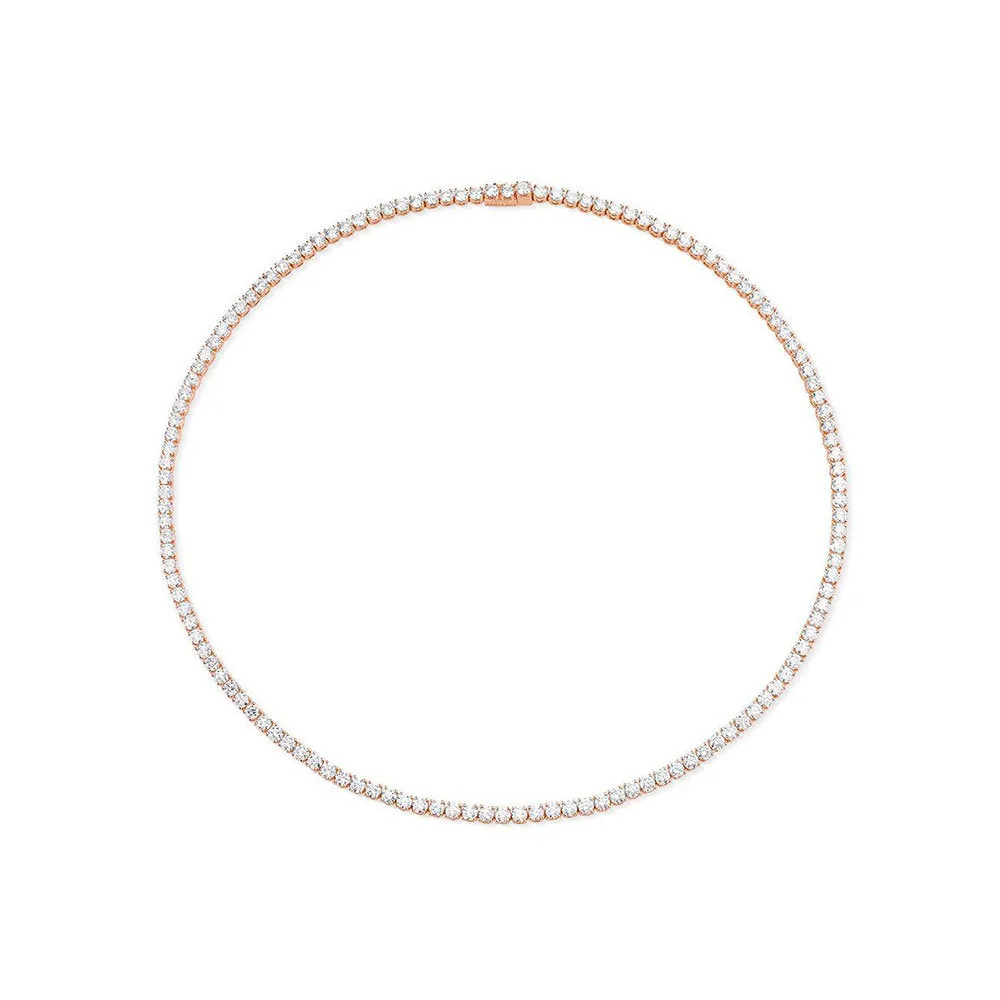 Diamond Tennis Necklace (12.50 ct.) 3 mm 4-Prongs Setting in 14K Gold