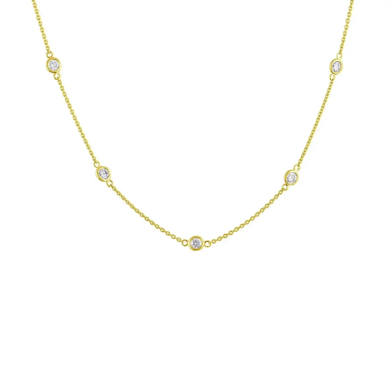 Diamonds by the Yard Station Necklace (1.30 ct Diamonds) in Yellow Gold