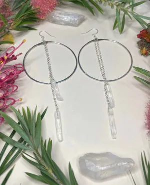 Double Quartz Hammered Hoops