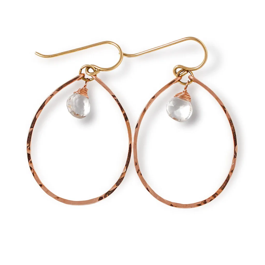 Droplette Gemstone Hoops - Crystal Quartz