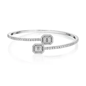 Emerald Cut Bypass Spring Bracelet