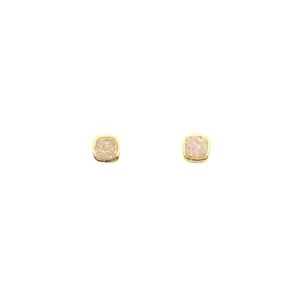 Estate White Druzy Stud Earrings