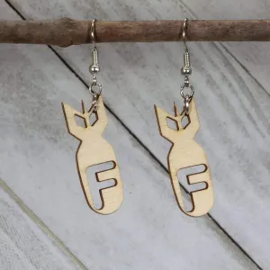 F Bomb Wooden Dangle Earrings by Cate's Concepts, LLC