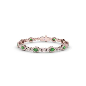 Fana Love Knot Emerald and Diamond Bracelet