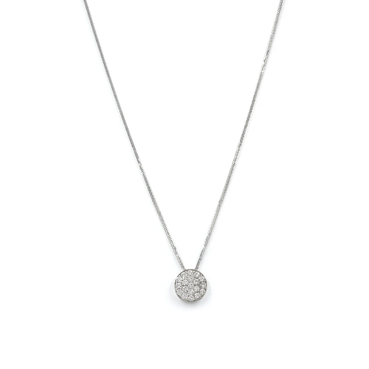 Global Pendant -18 Karat White Gold Diamond Necklace