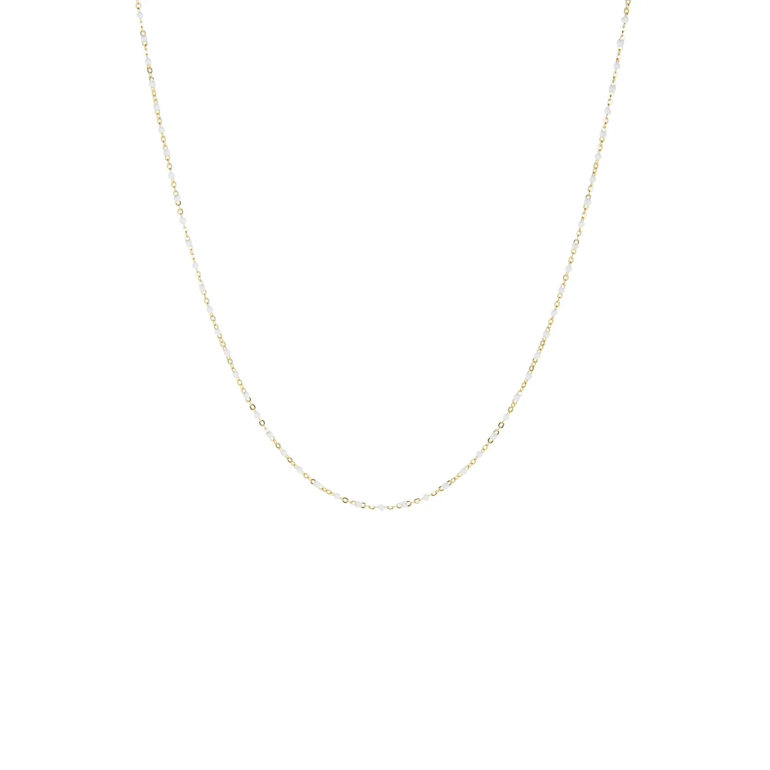 gold plated delicate beaded necklace