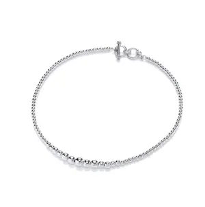 Graduated Bead Silver Necklace