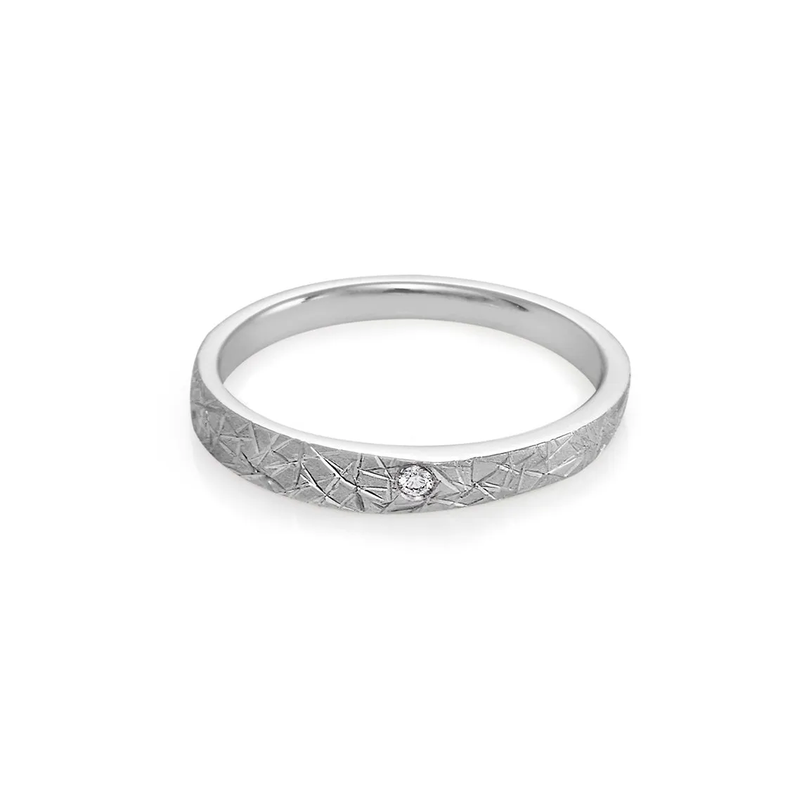 Hand Carved Diamond Wedding Ring