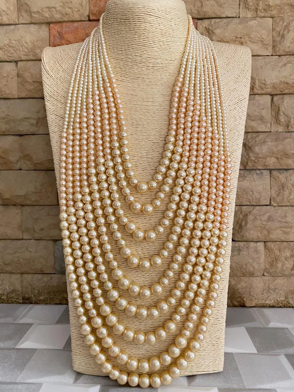 Handcrafted Multi Layered Pearls Beaded Necklace For Men And Woman