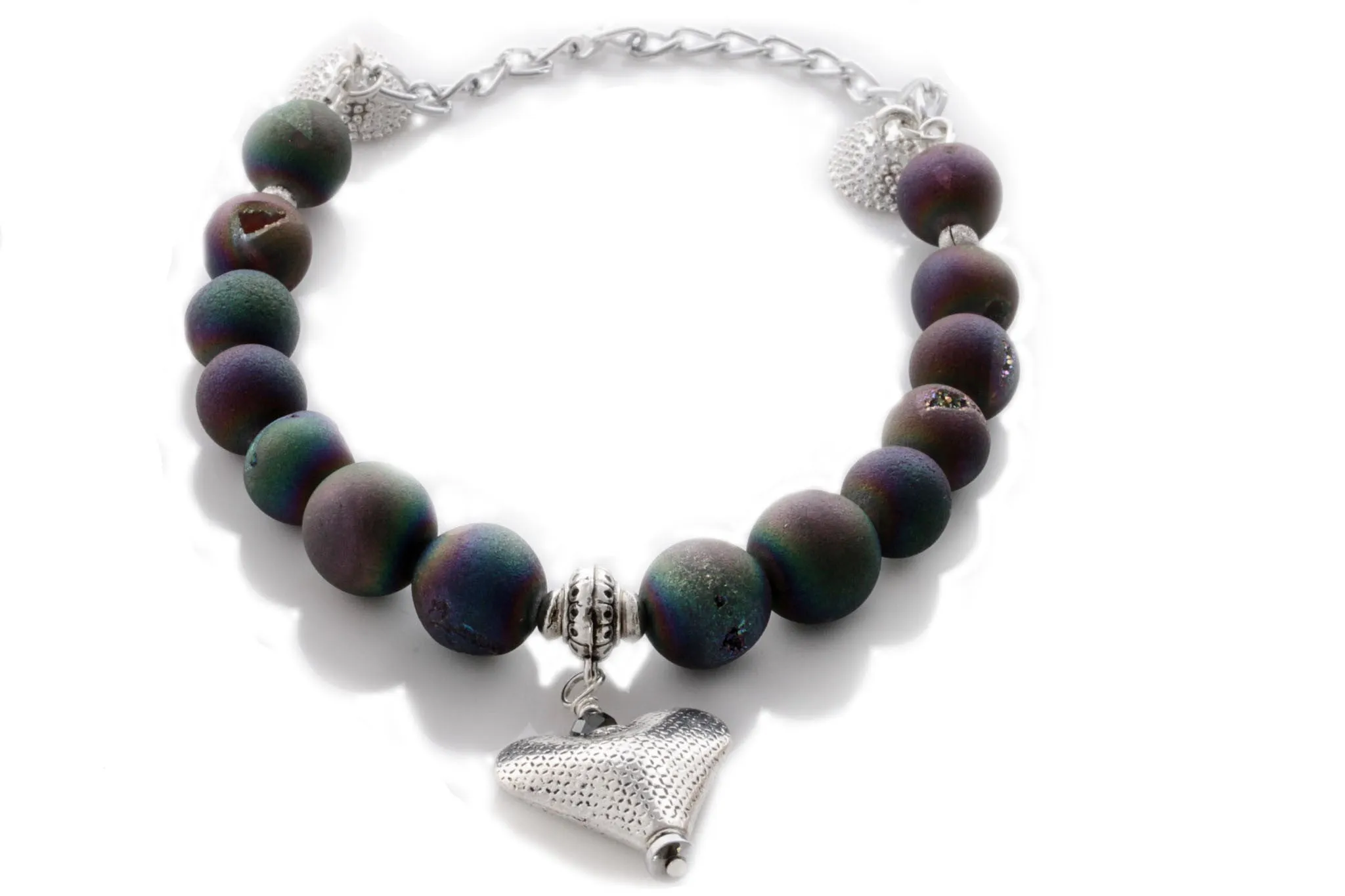 KTC-241 "Peacock Glamour" Gemstone Agate Bracelet