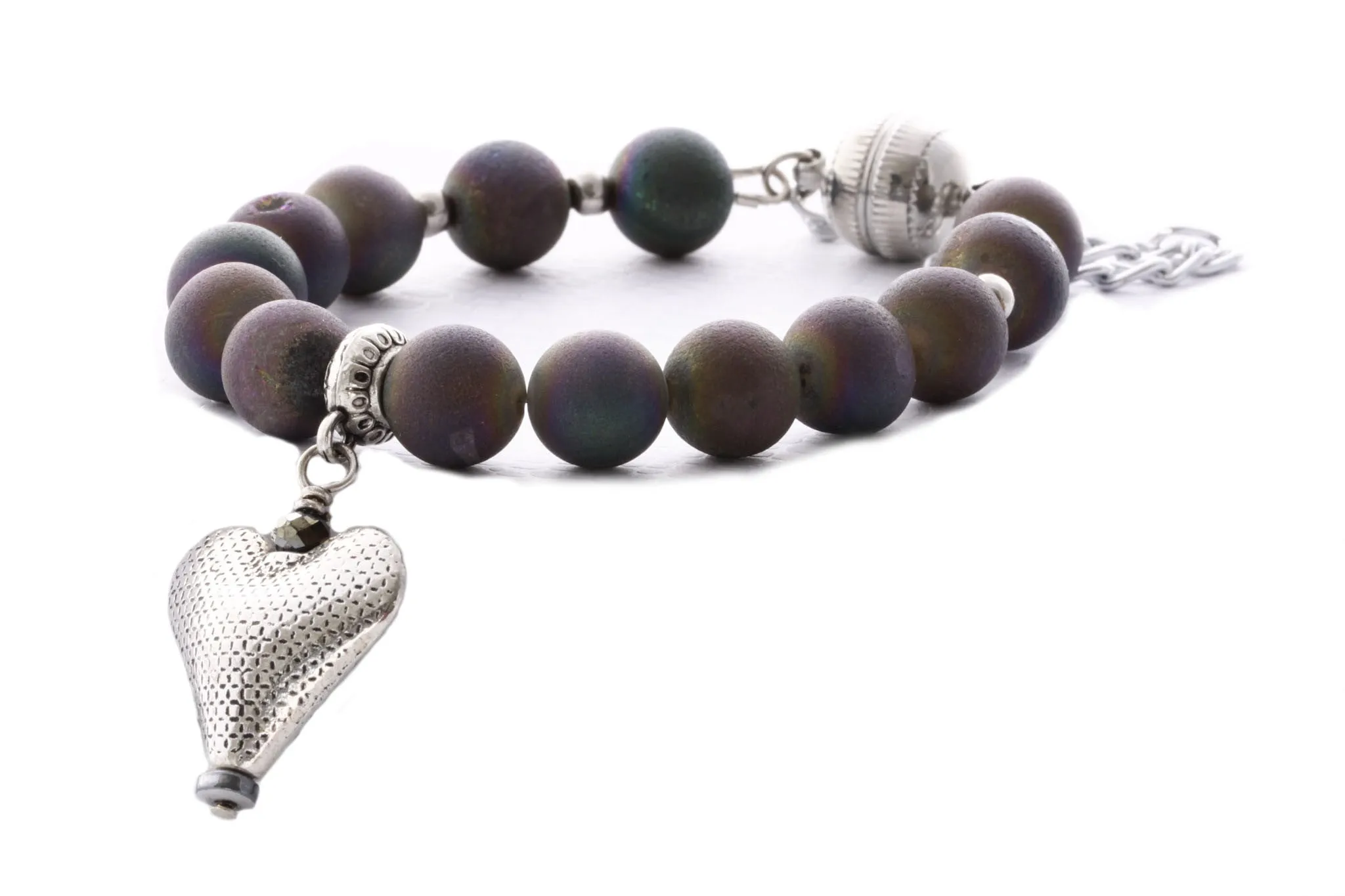 KTC-241 "Peacock Glamour" Gemstone Agate Bracelet