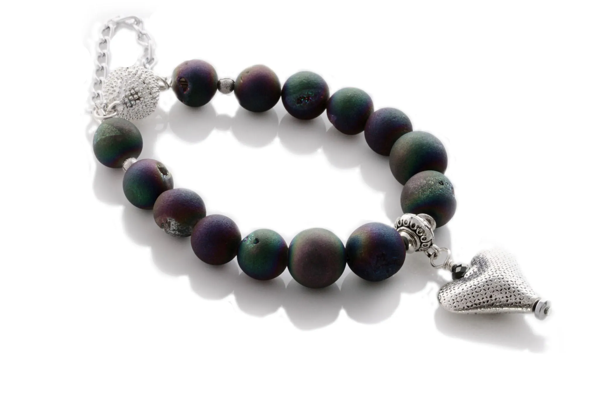 KTC-241 "Peacock Glamour" Gemstone Agate Bracelet