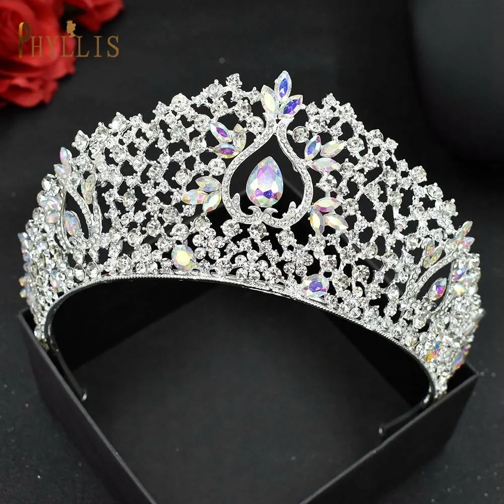 Luxury Bridal Crown Pageant Diadem Handmade Bridal Hair Jewelry