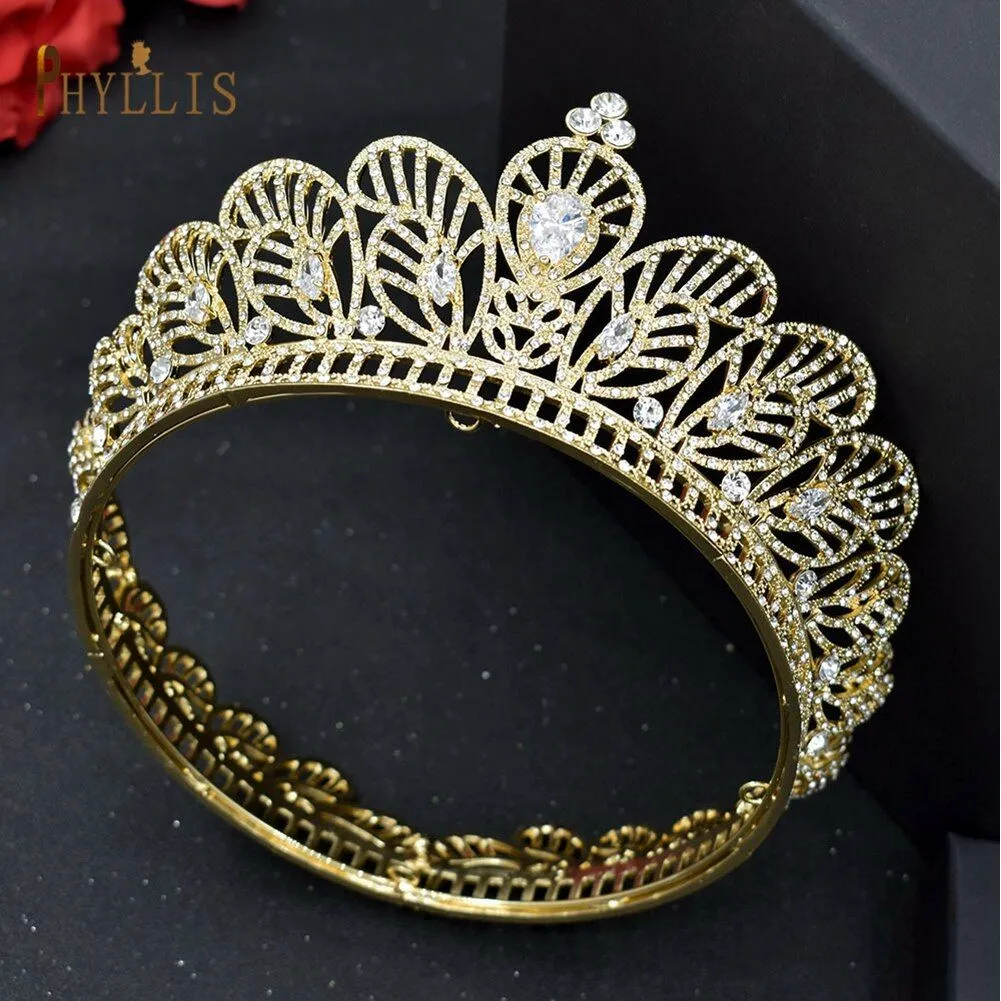 Luxury Bridal Crown Pageant Diadem Handmade Bridal Hair Jewelry