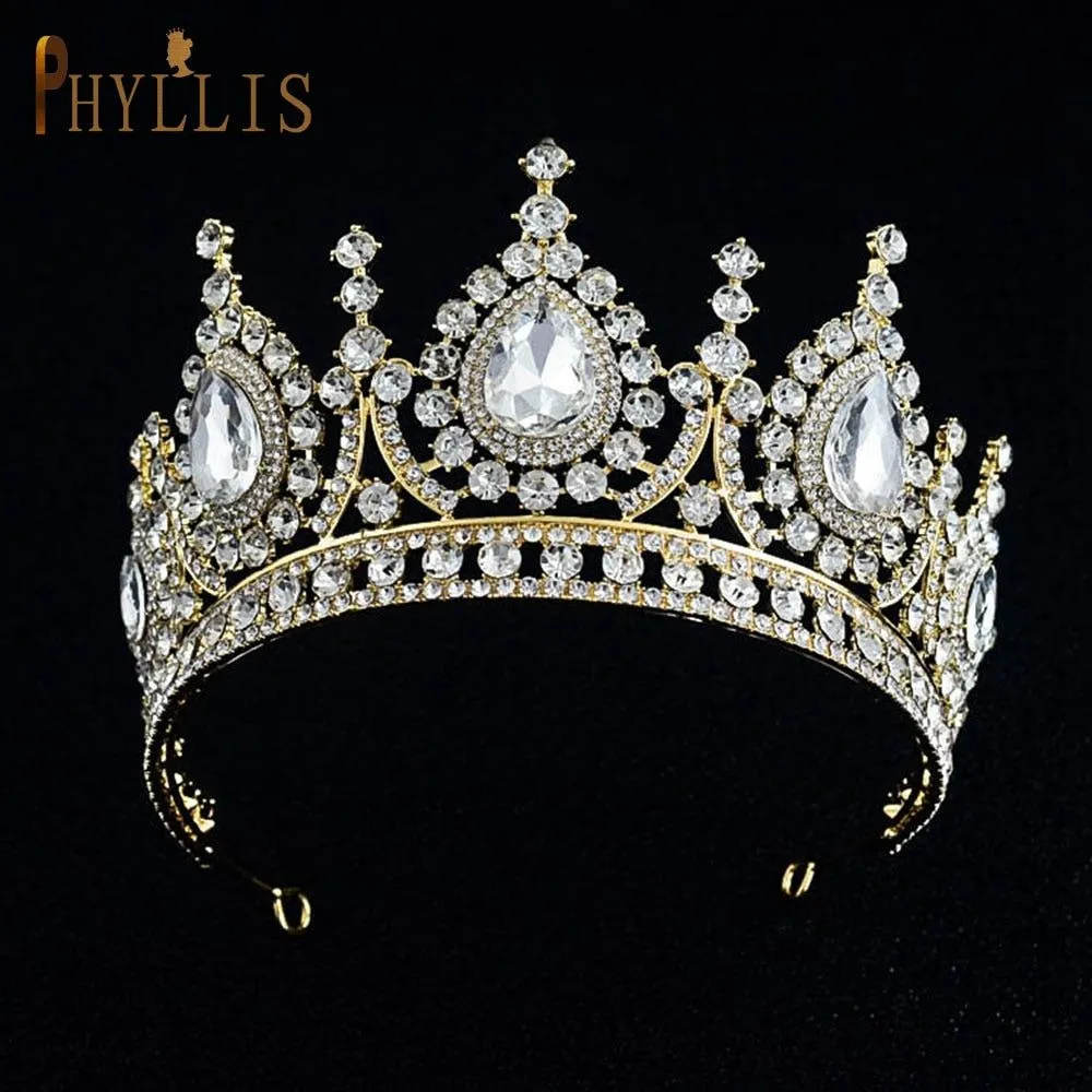 Luxury Bridal Crown Pageant Diadem Handmade Bridal Hair Jewelry