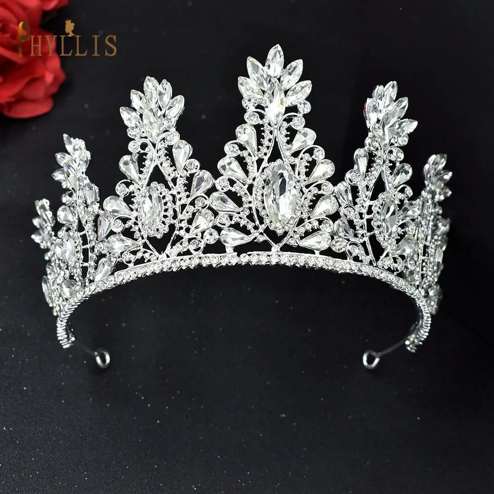 Luxury Bridal Crown Pageant Diadem Handmade Bridal Hair Jewelry