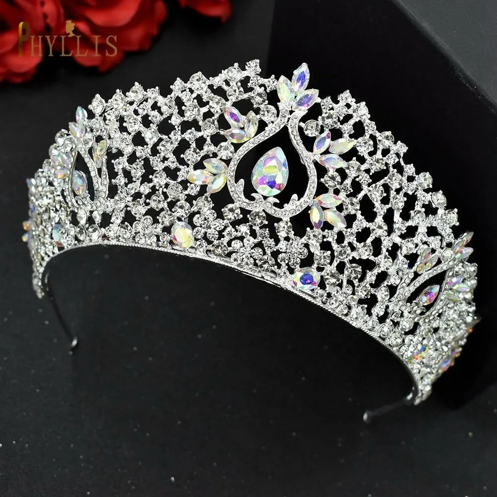 Luxury Bridal Crown Pageant Diadem Handmade Bridal Hair Jewelry