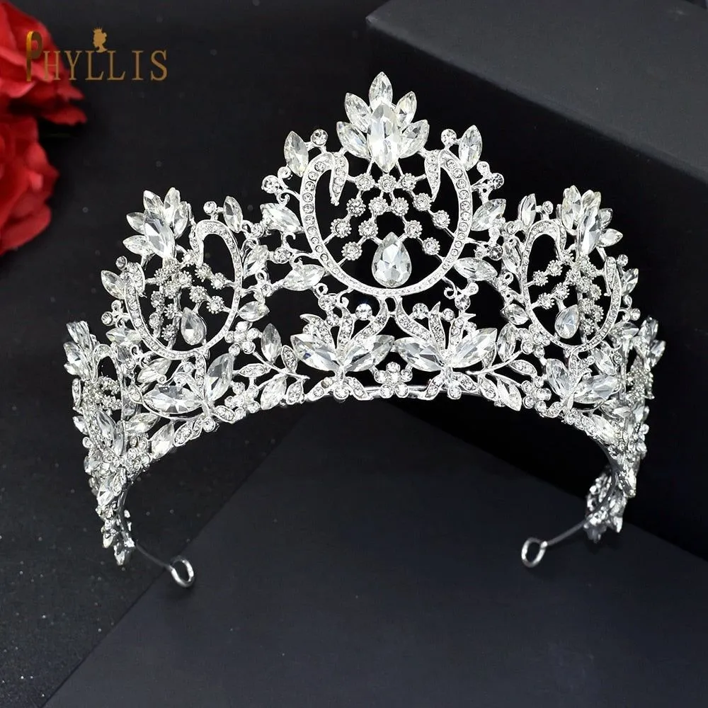 Luxury Bridal Crown Pageant Diadem Handmade Bridal Hair Jewelry